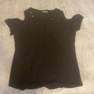 Black off the shoulder tank